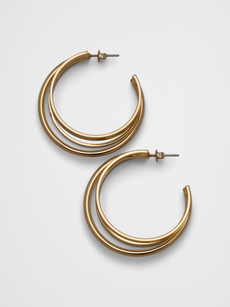 Dimensional Hoop Earrings