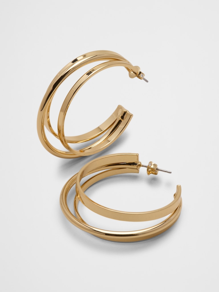 Dimensional Hoop Earrings