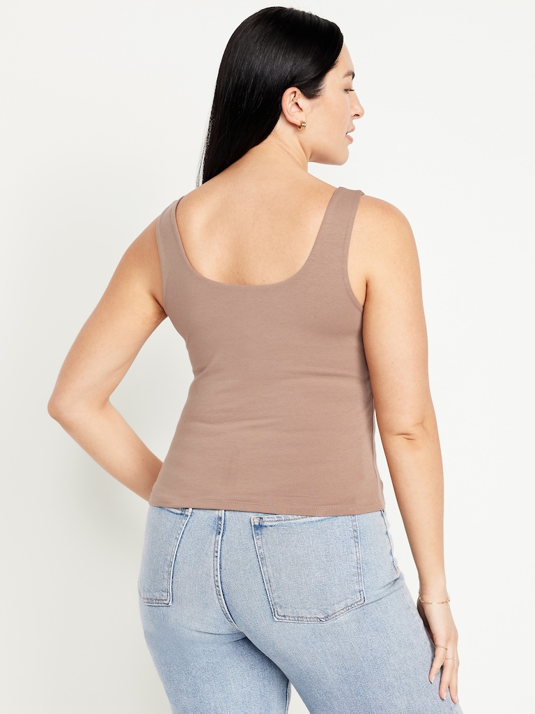 Camisole à encolure dégagée en tissu sculptant double épaisseur