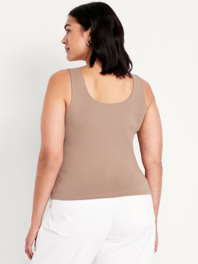 Camisole à encolure dégagée en tissu sculptant double épaisseur