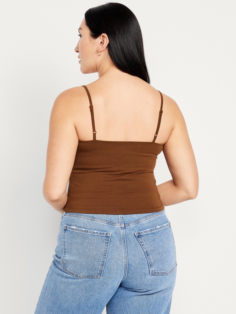 Fitted Double-Layer Cropped Cami Top