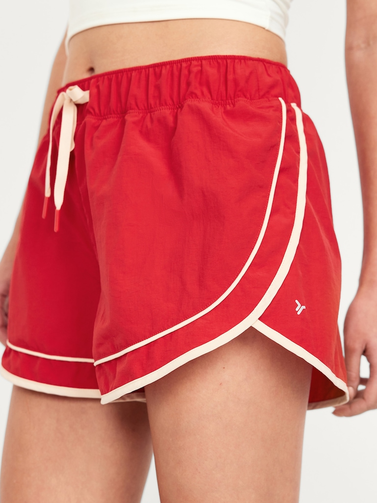 Mid-Rise Woven Run Shorts