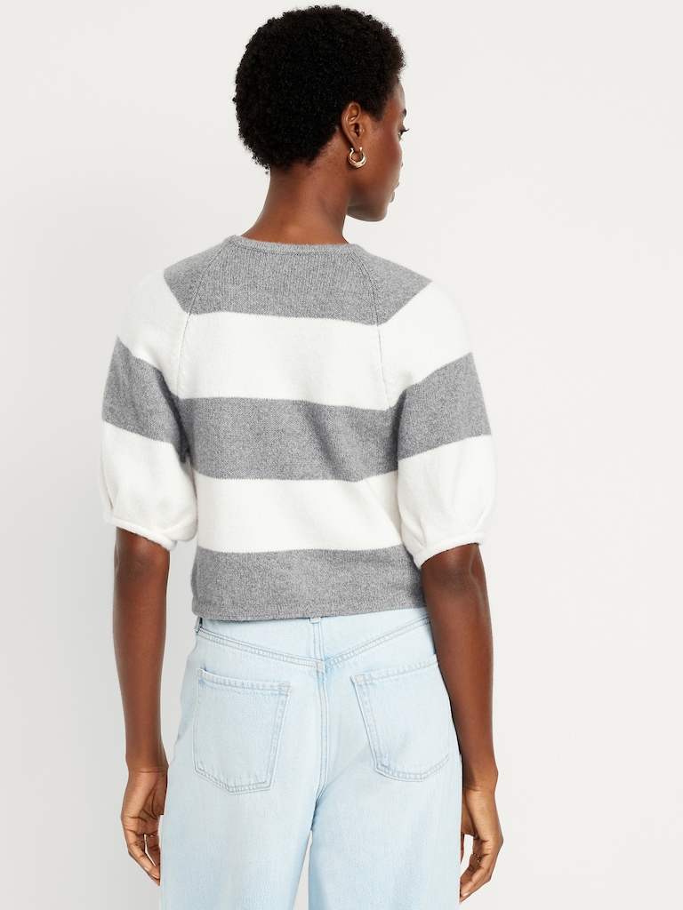 SoSoft Cropped Puff-Sleeve Sweater