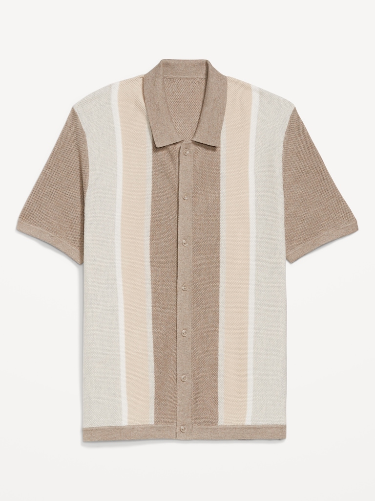 Button-Down Striped Polo