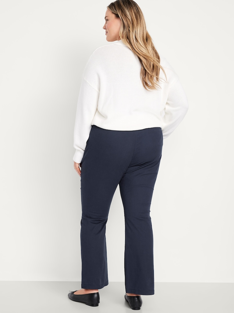 High-Waisted Uniform Boot-Cut Pants