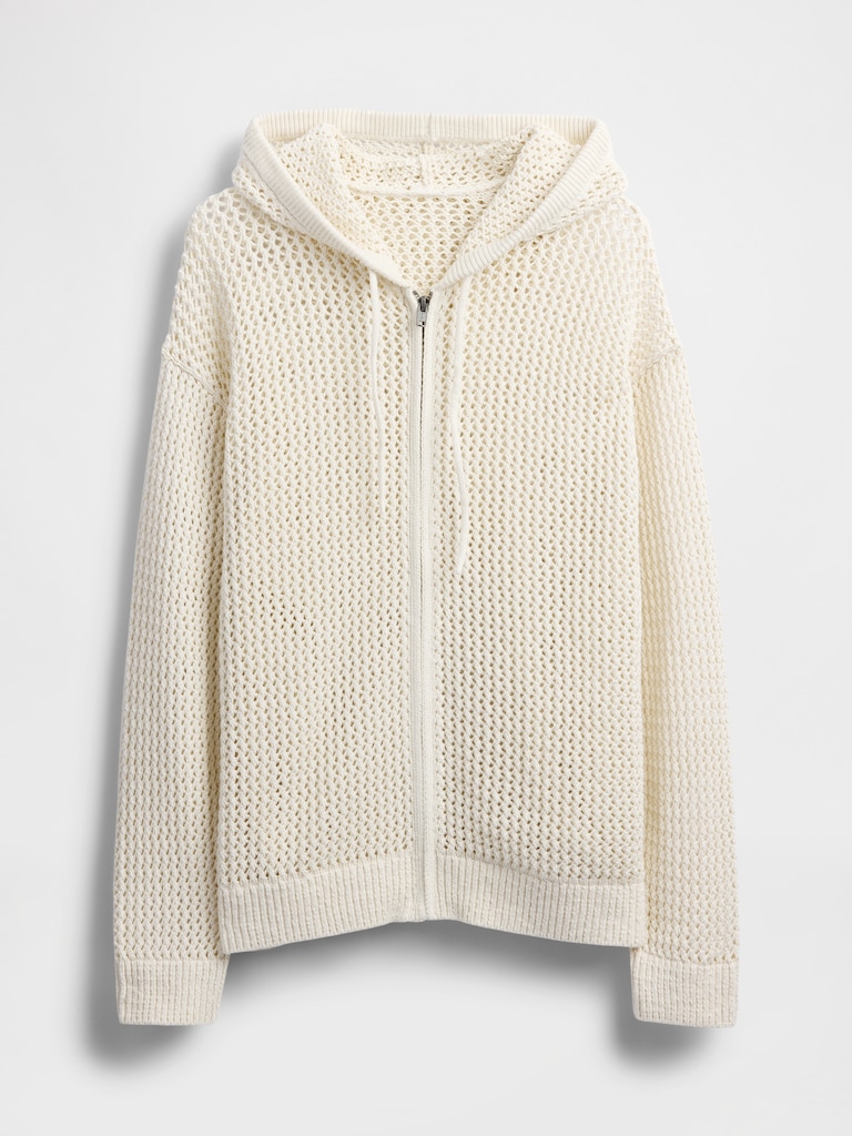 Crochet Zip Hoodie