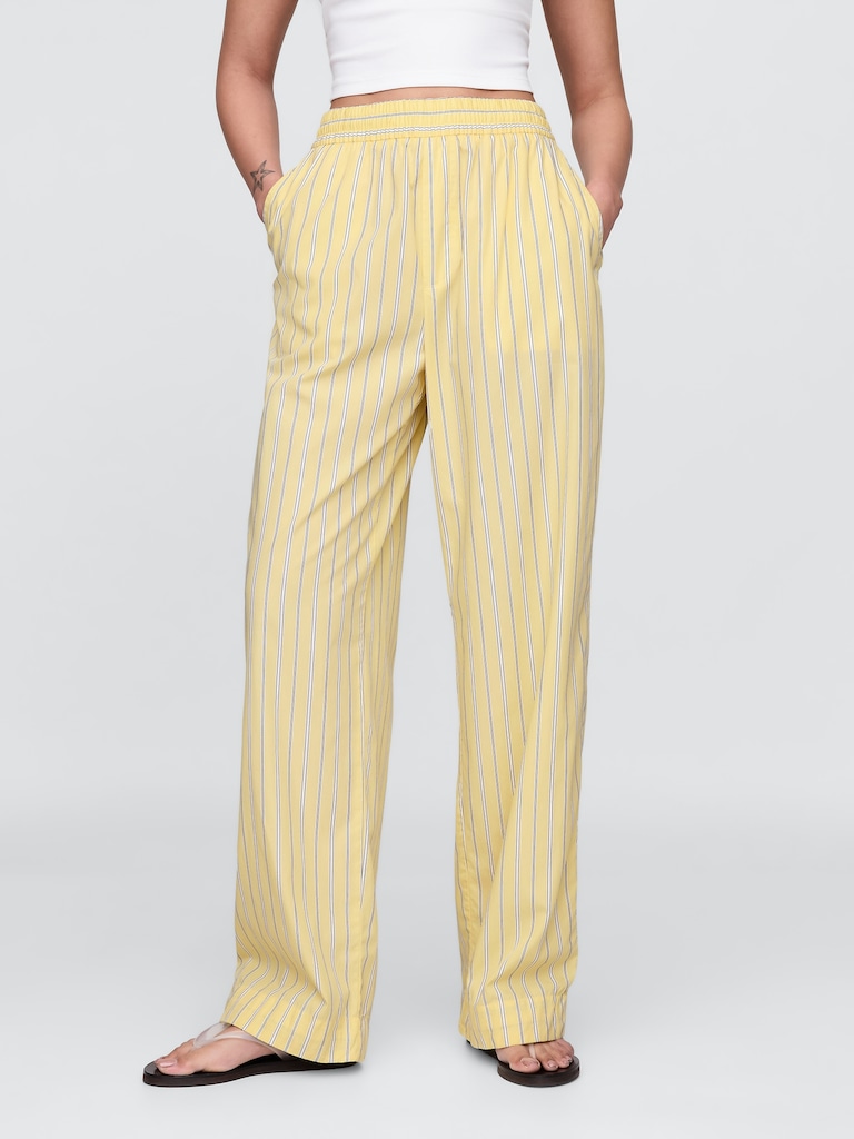 Organic Cotton Poplin Easy Wide-Leg Pants