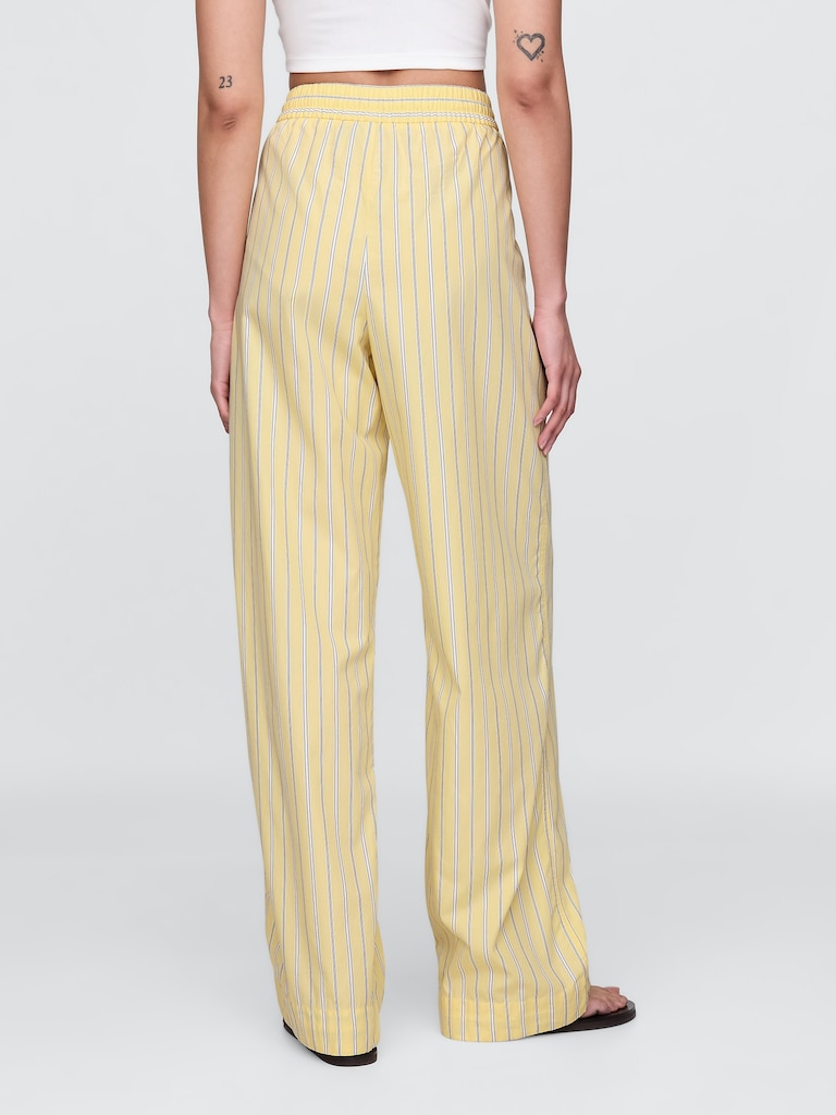 Organic Cotton Poplin Easy Wide-Leg Pants