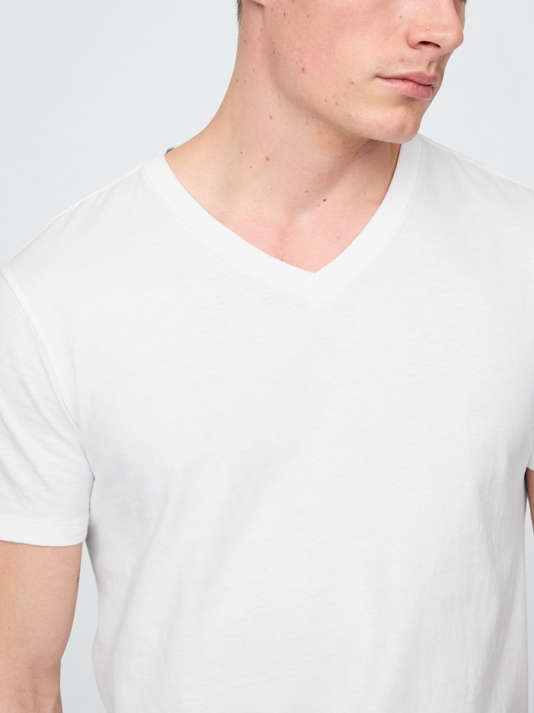 Cotton Jersey V-Neck T-Shirt