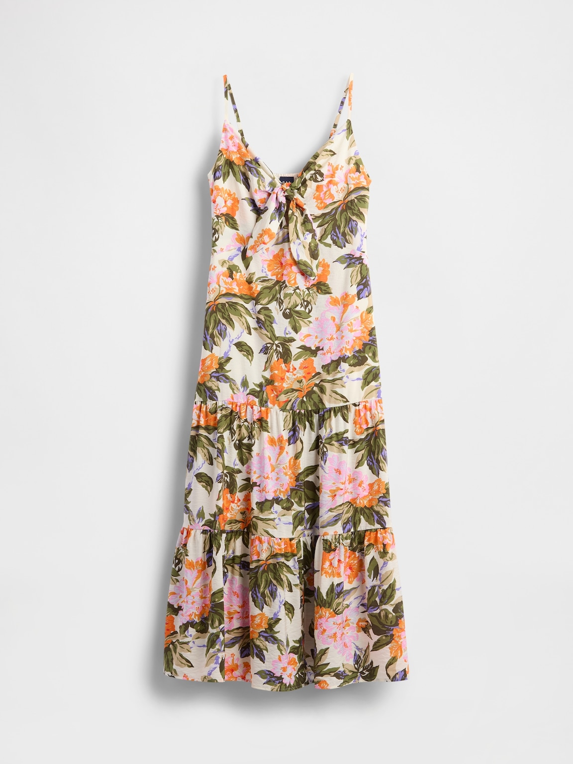 Tie-Front Tiered Maxi Dress