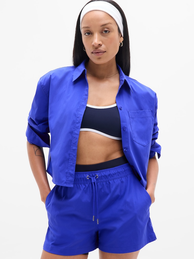 Midday Cropped Poplin Shirt