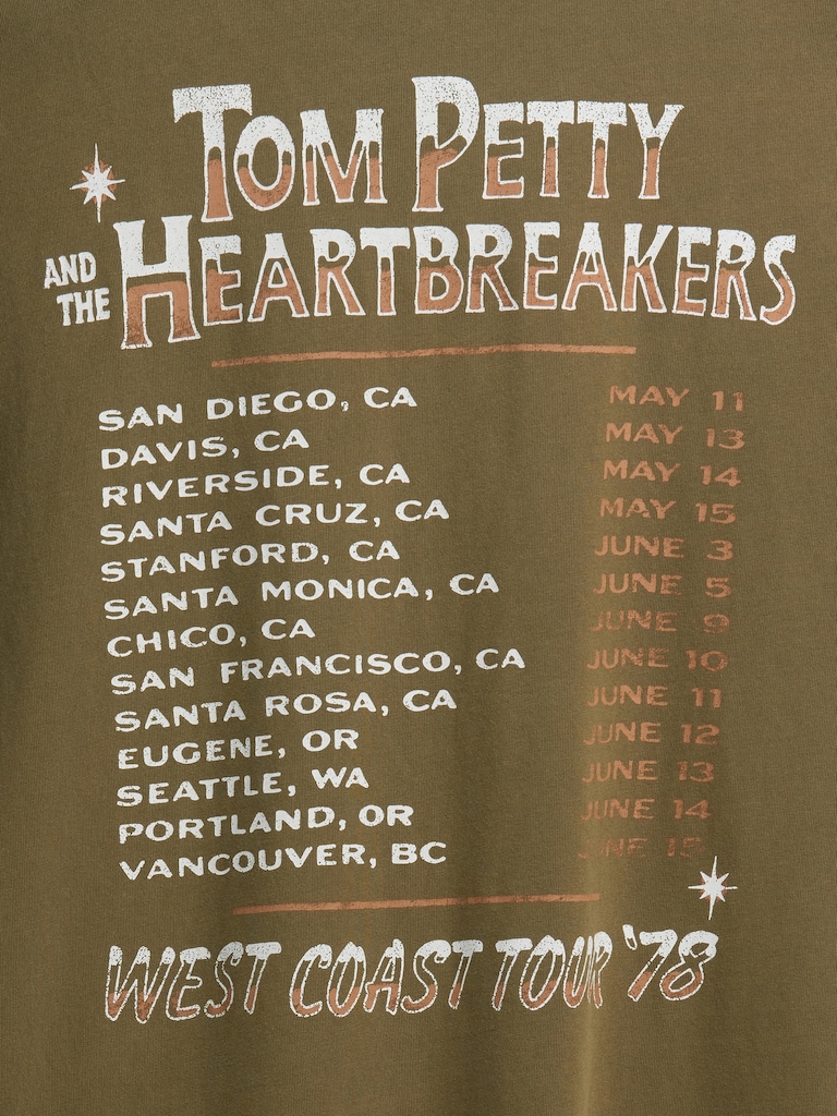 Tom Petty And The Heartbreakers Relaxed Graphic T-Shirt