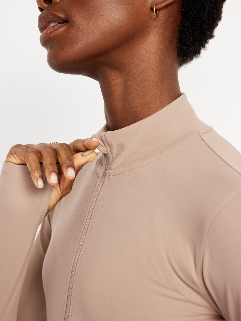 StudioSmooth Full-Zip Cropped Jacket