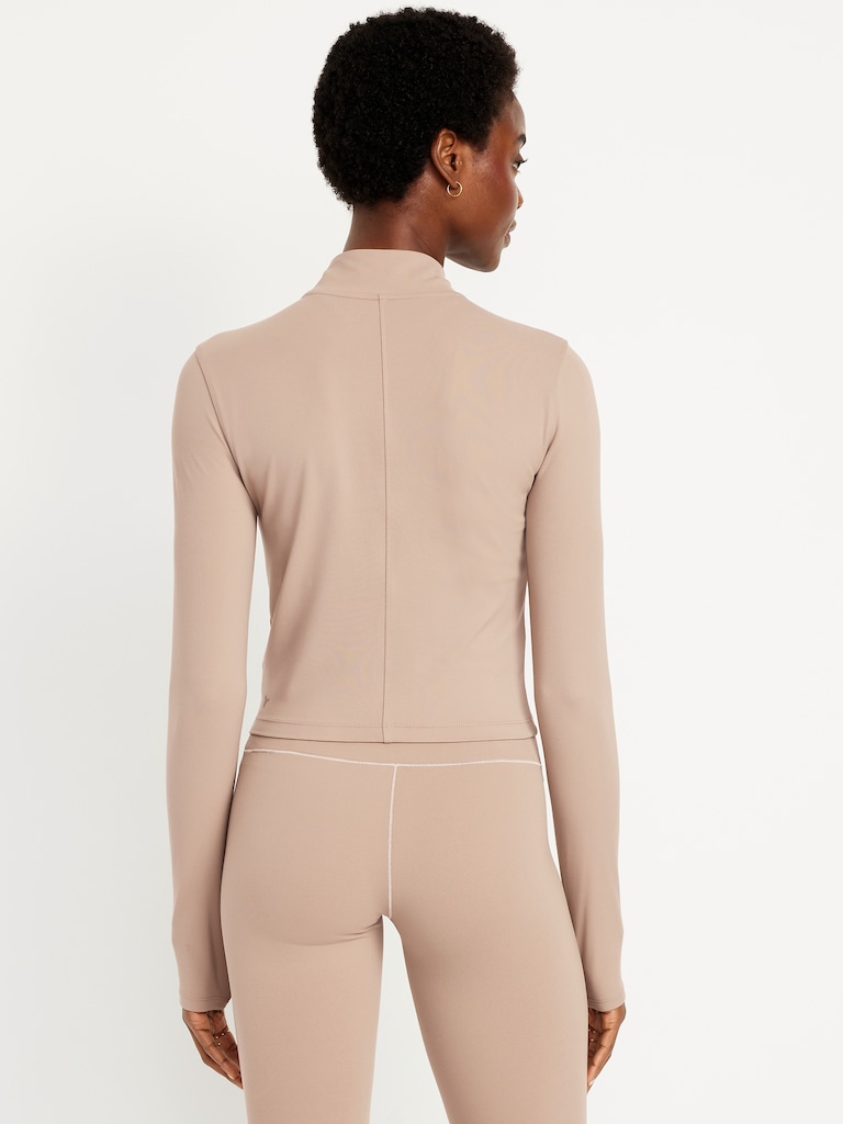 StudioSmooth Full-Zip Cropped Jacket