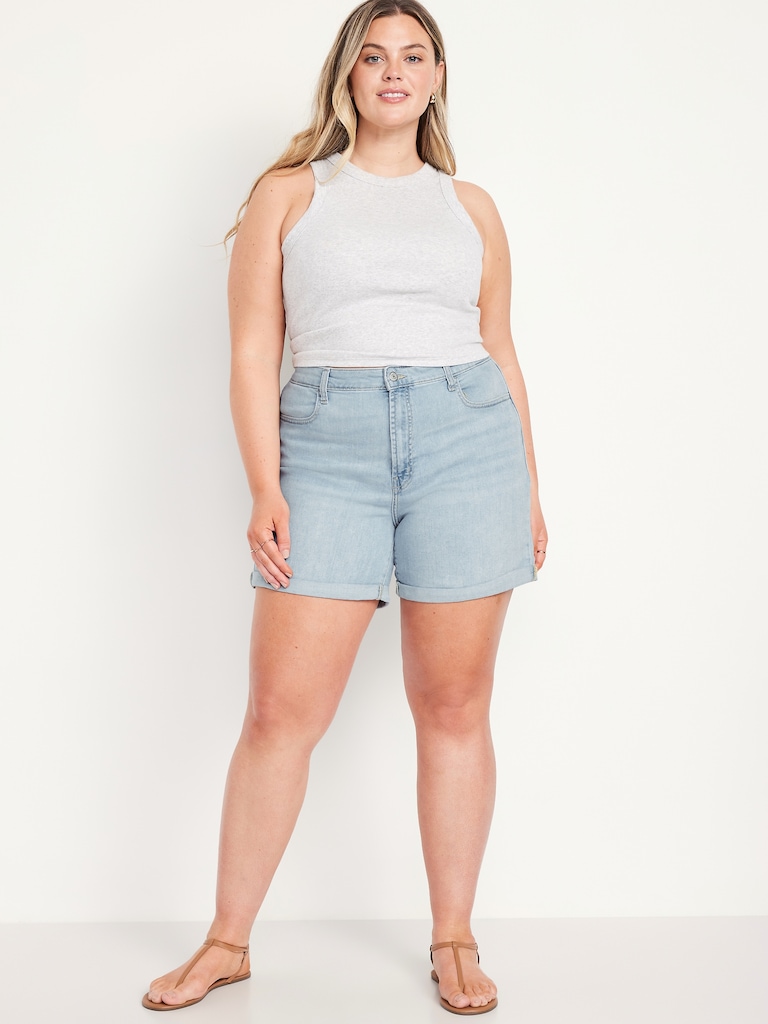 High-Waisted Wow Jean Shorts -- 5-inch inseam