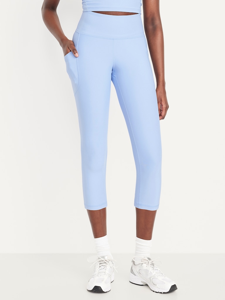 High-Waisted PowerSoft Crop Pocket Leggings