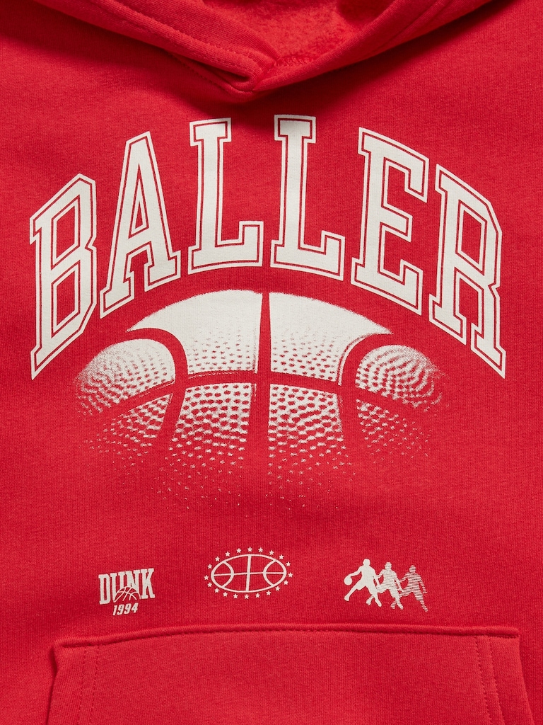 Favorite Fleece Oversized Graphic Fleece Pullover Hoodie for Boys