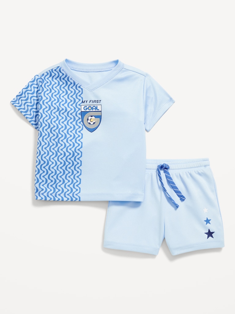 Mesh Graphic Top and Shorts Set for Baby