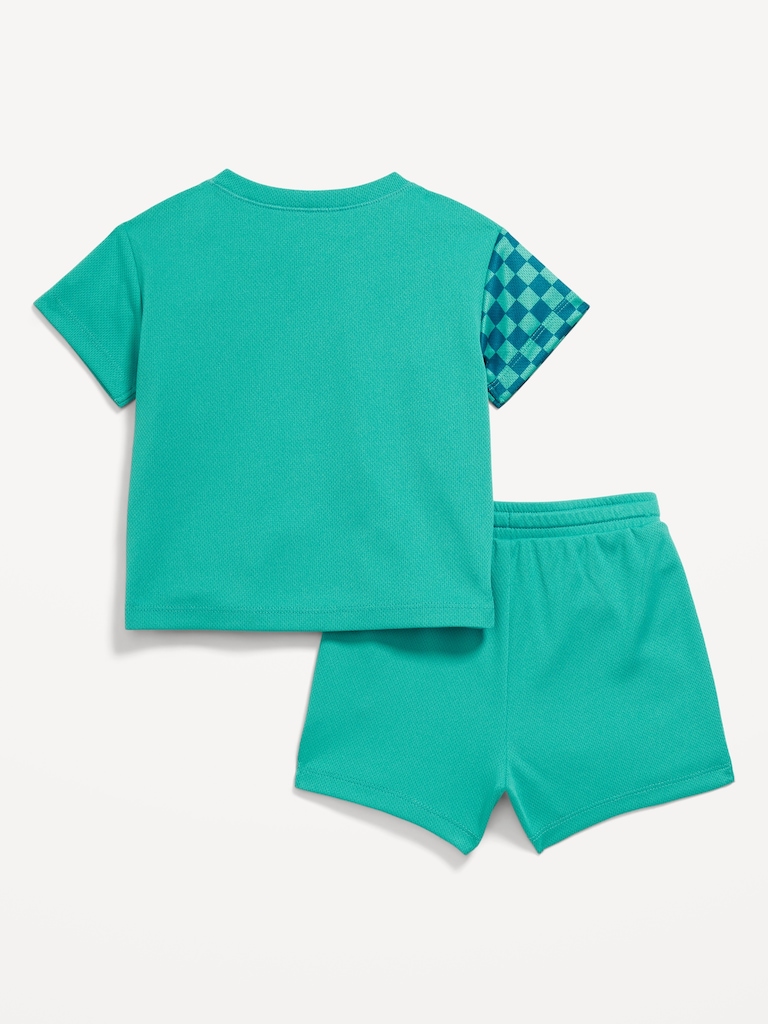 Mesh Graphic Top and Shorts Set for Baby