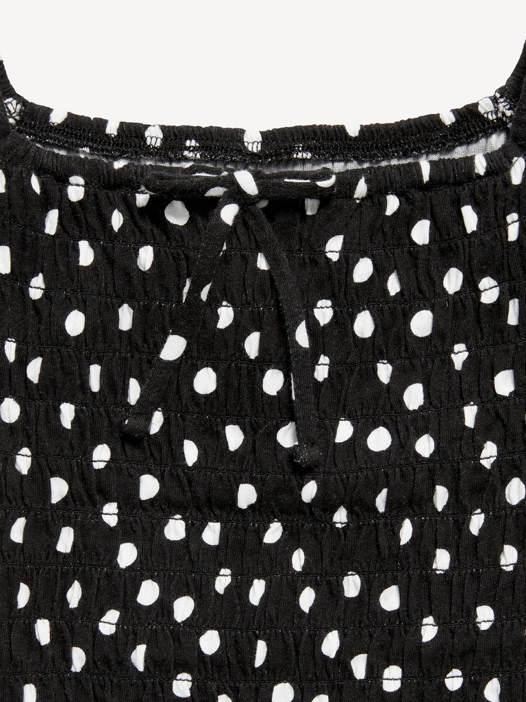 Short Puff-Sleeve Smocked Top for Girls