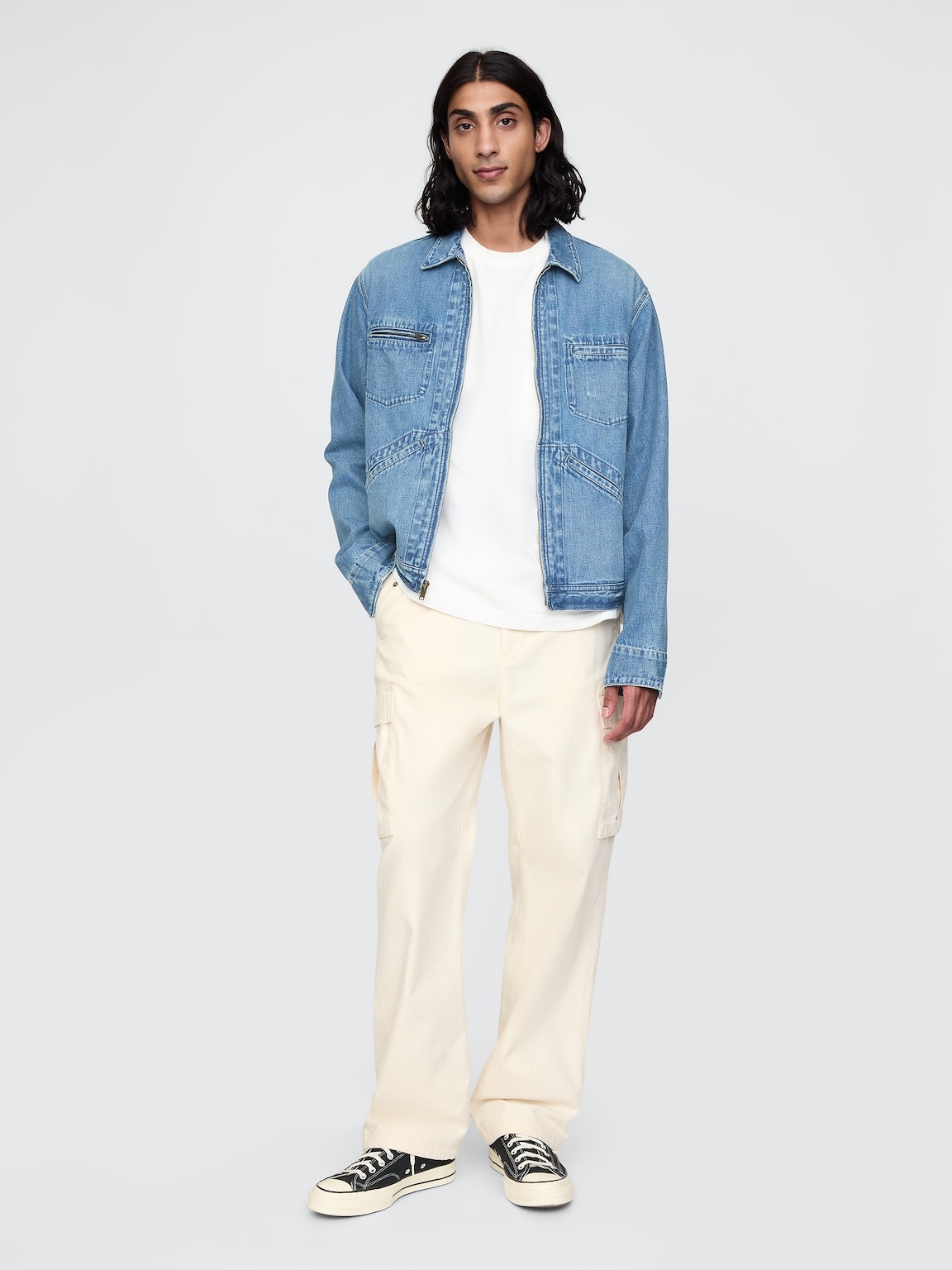 Denim Zip Shirt Jacket