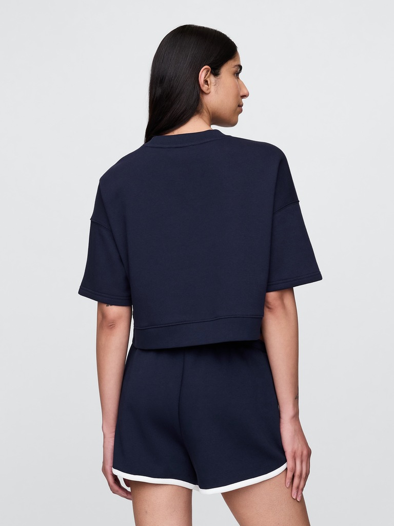 VintageSoft Elbow-Sleeve Crop Sweatshirt