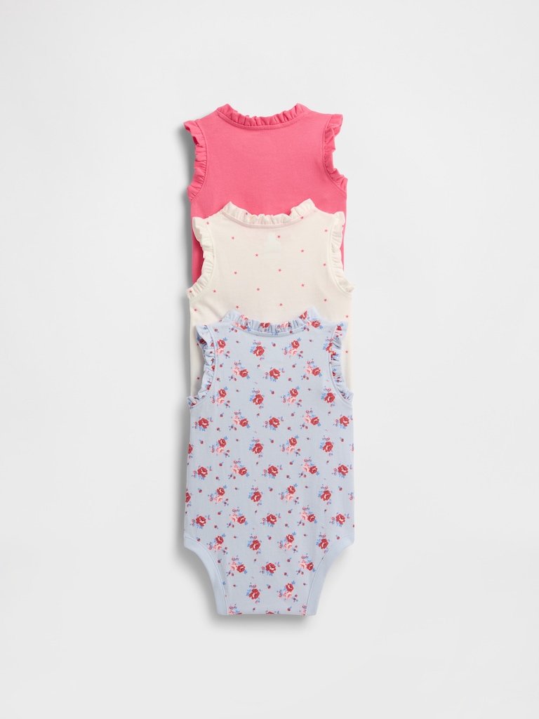 Baby First Favorites Organic Cotton Ruffle Bodysuit (3-Pack)