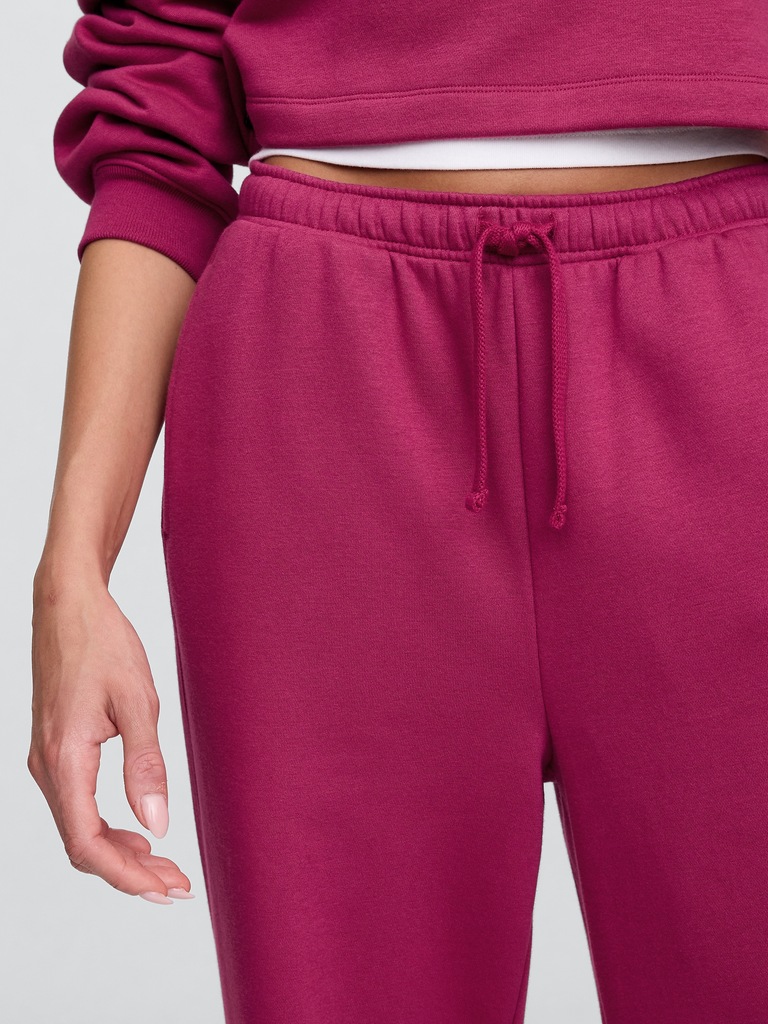 Fleece Rib-Seam Wide-Leg Pants