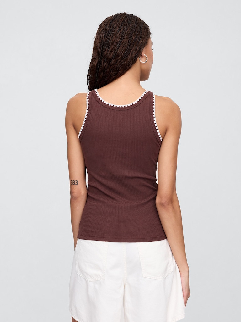 Ribbed Scoopneck Tank Top