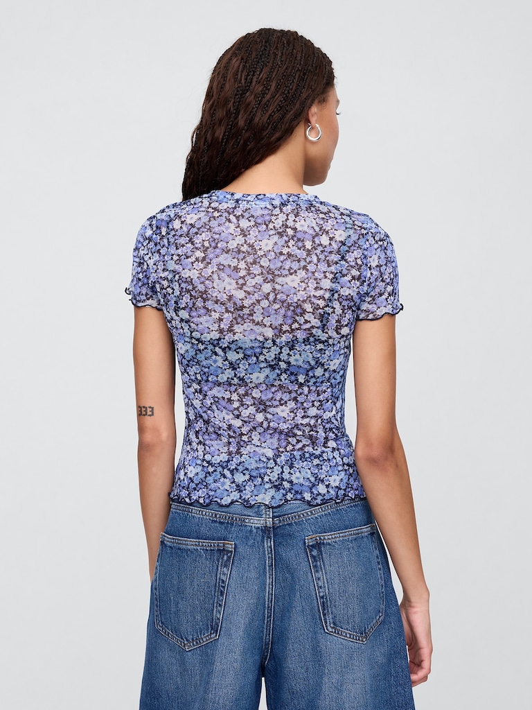 Mesh Crewneck T-Shirt