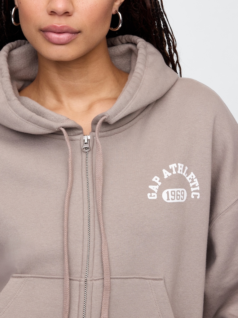 Oversized Gap Graphic Zip Hoodie