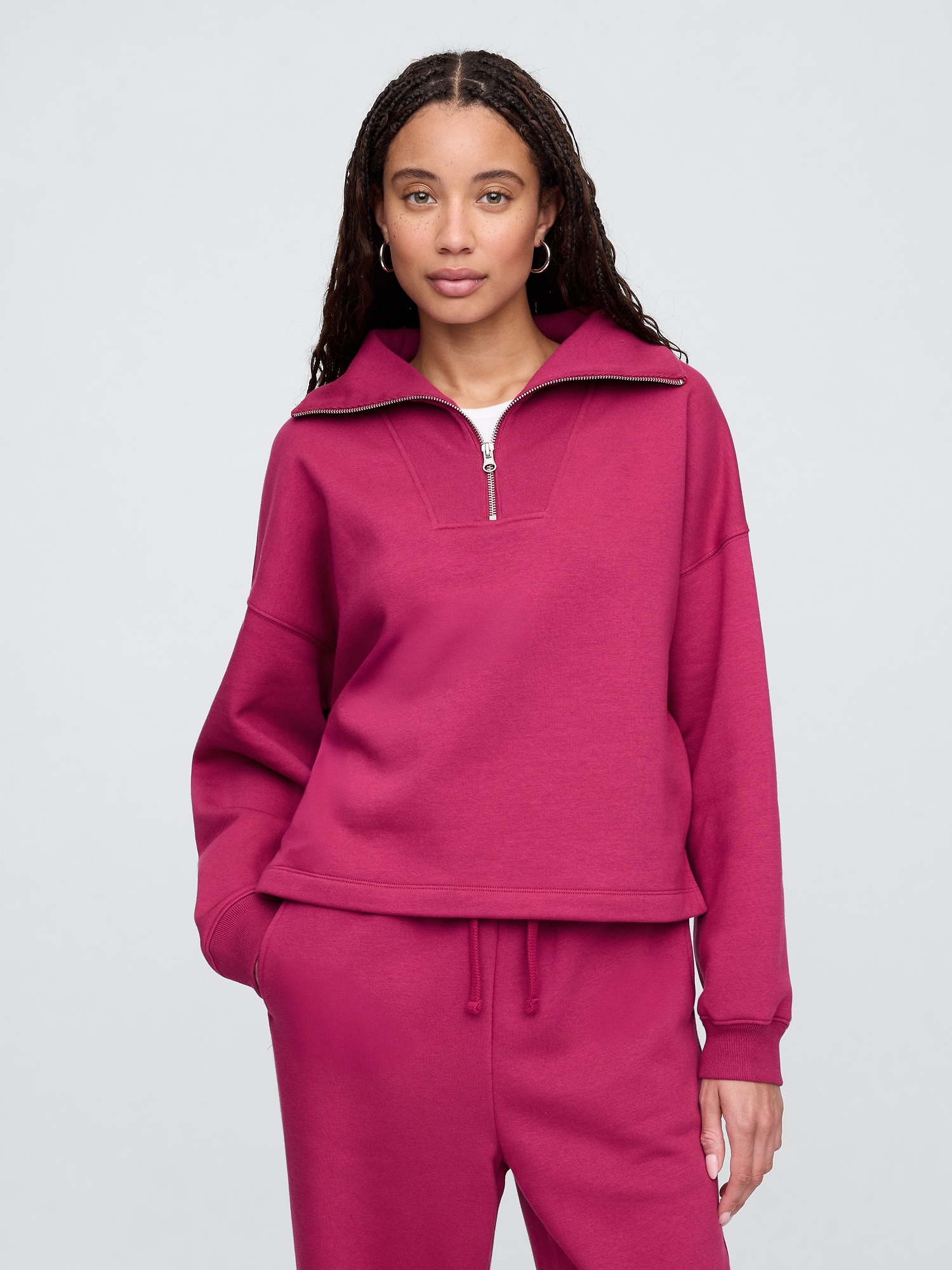 Relaxed Quarter-Zip Sweatshirt | Gap Factory