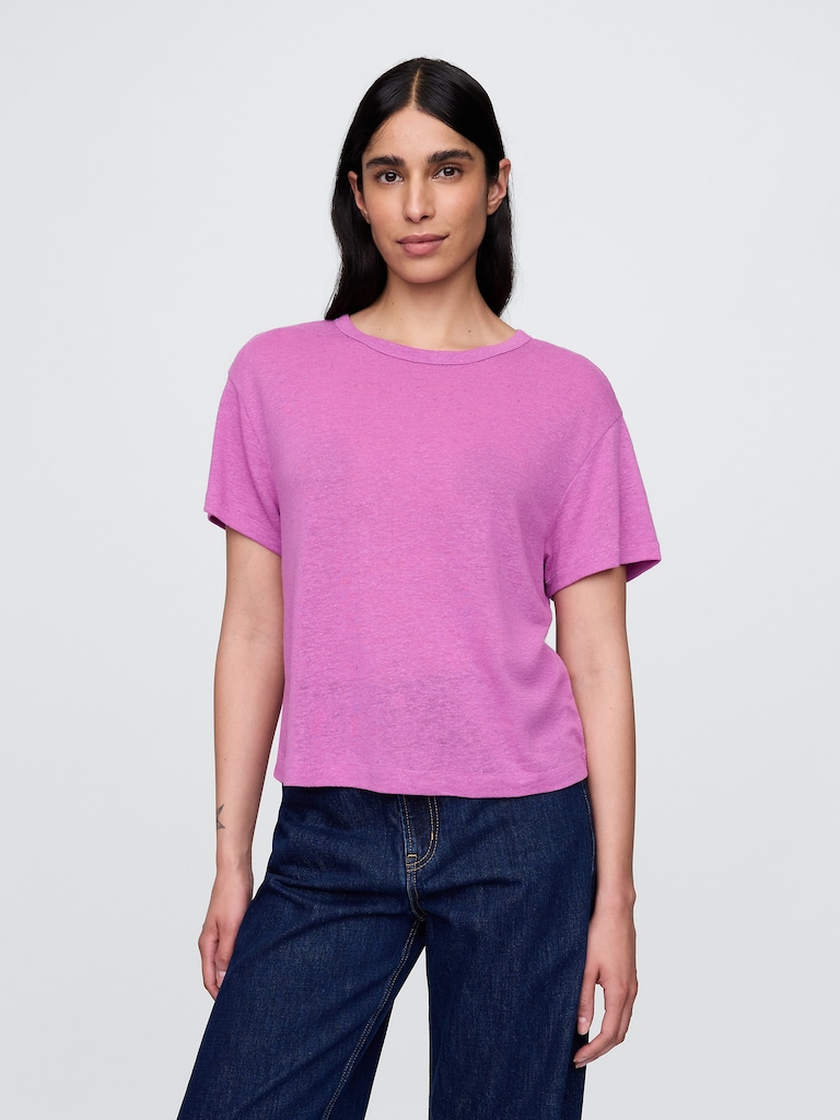 Linen-Blend T-Shirt