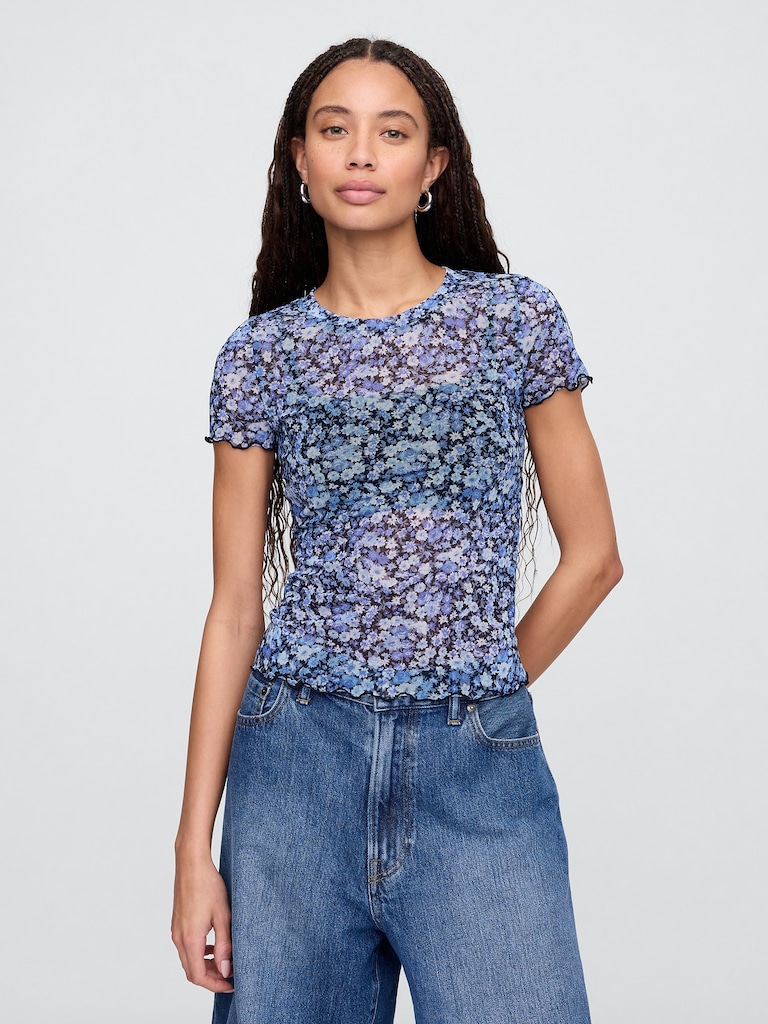 Mesh Crewneck T-Shirt