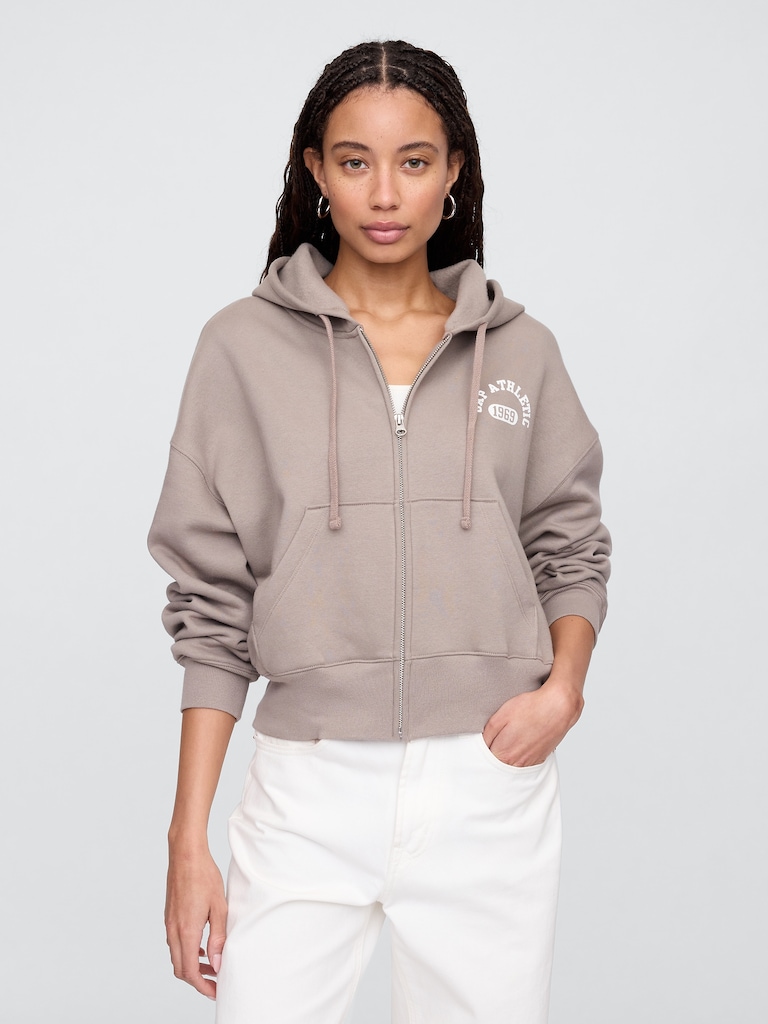 Oversized Gap Graphic Zip Hoodie