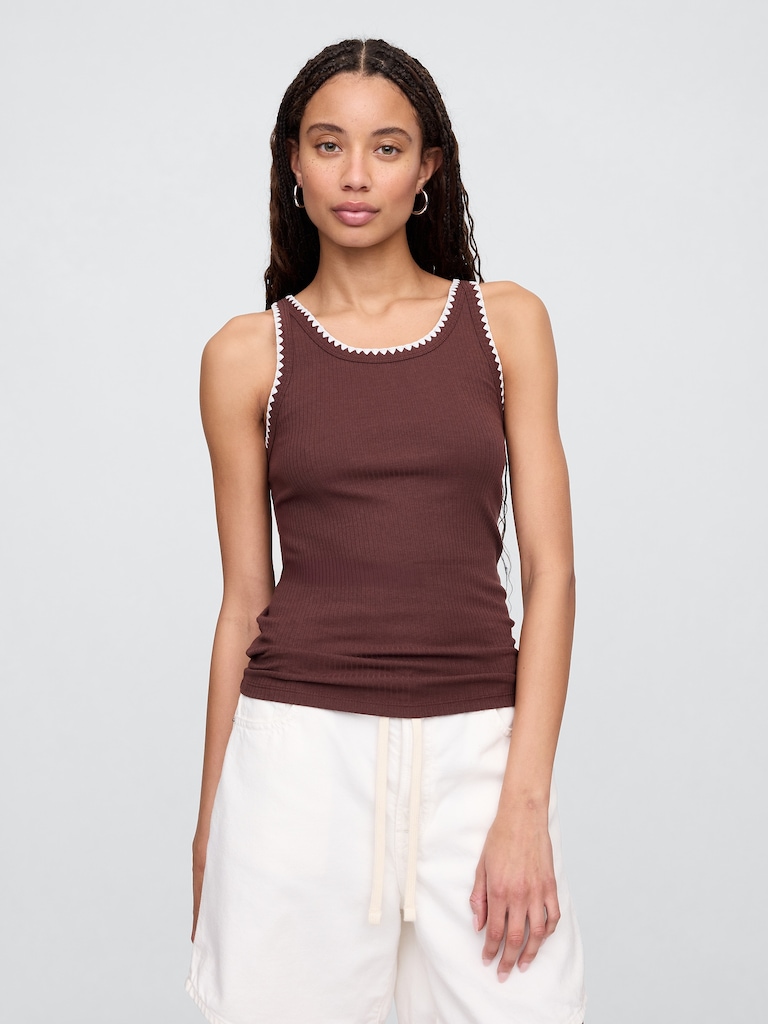 Ribbed Scoopneck Tank Top