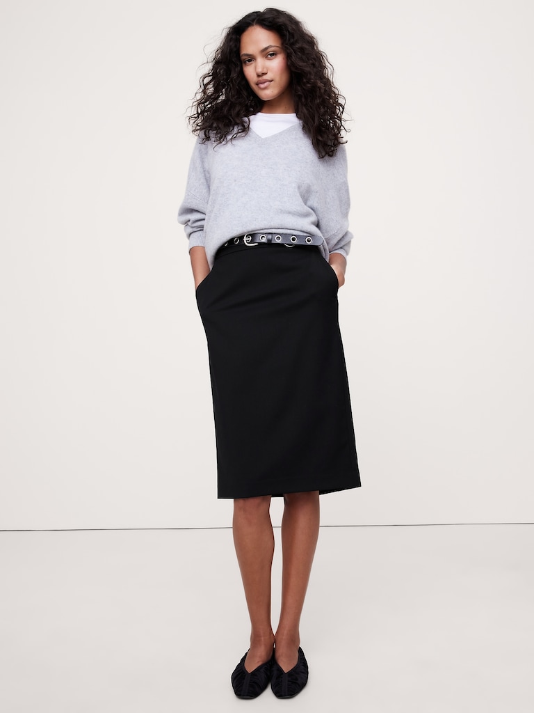 Siena Wool Pencil Skirt