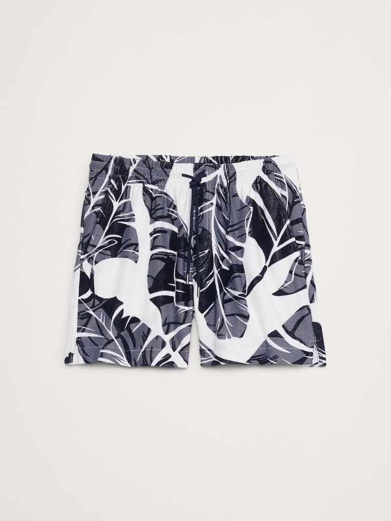 5" Floral Terry Pull-On Short