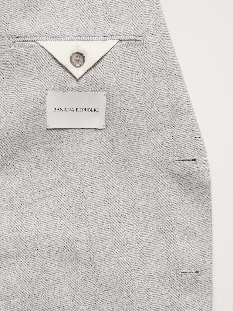 Herringbone Linen-Cotton Suit Jacket
