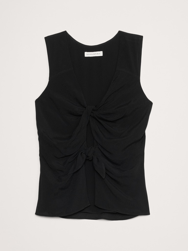 Haut noué à l’avant en crêpe georgette