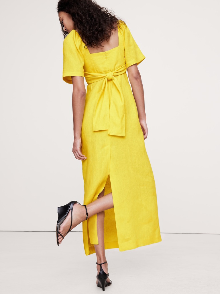 Linen Sweetheart Maxi Dress