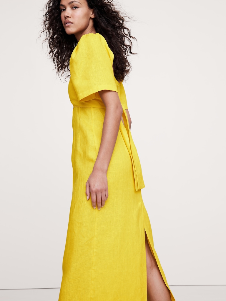 Linen Sweetheart Maxi Dress