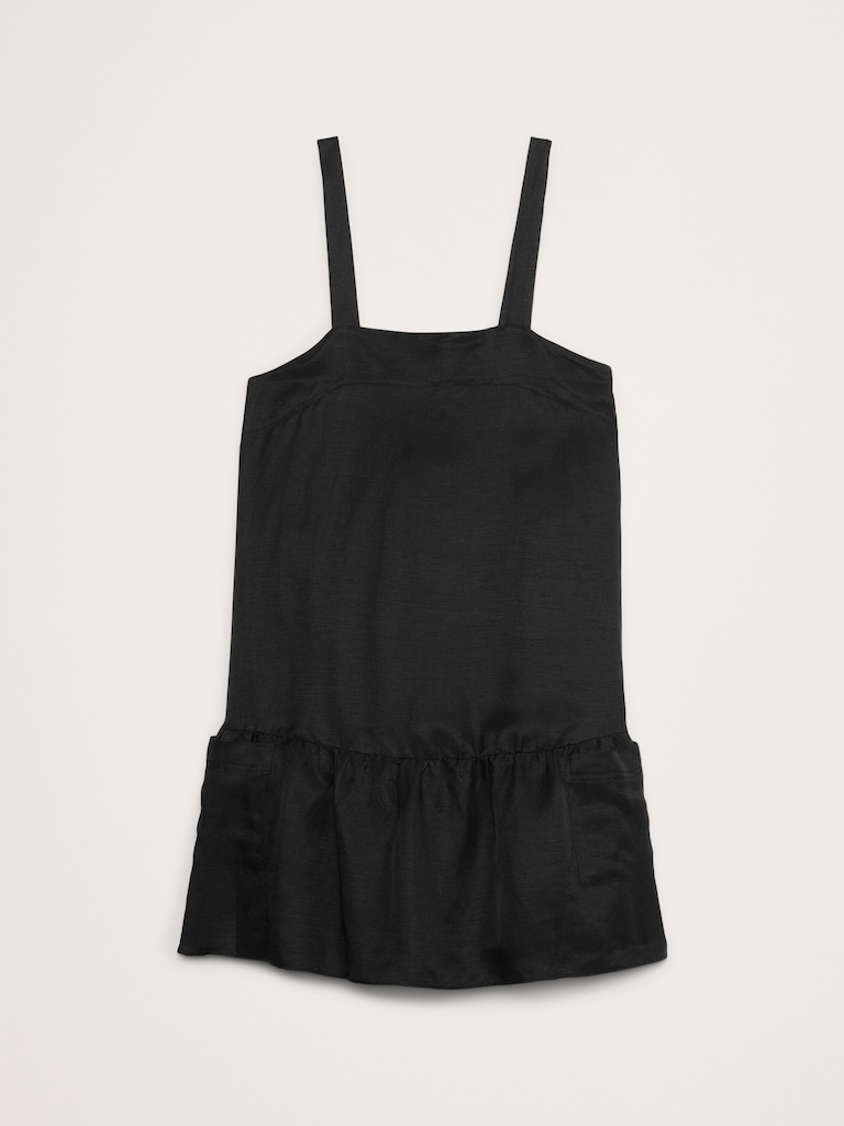 Viscose-Linen Flounce-Hem Mini Dress