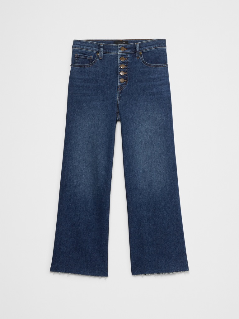 Wide-Leg High-Rise Cropped Jean