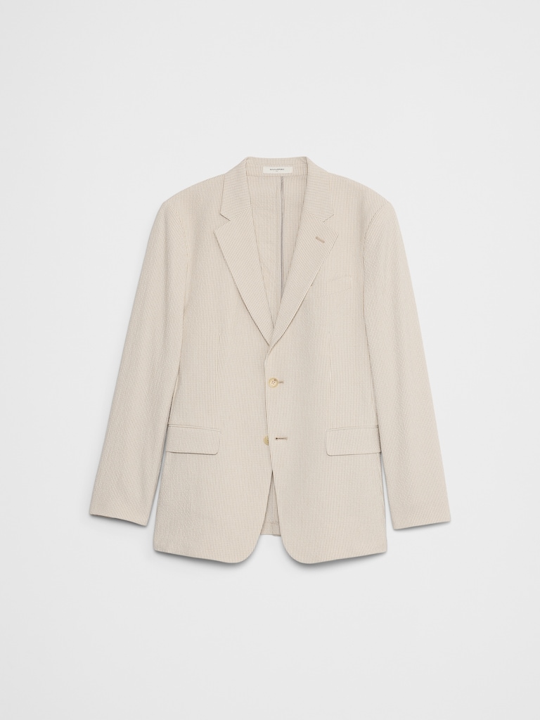 Tailored-Fit Seersucker Suit Jacket