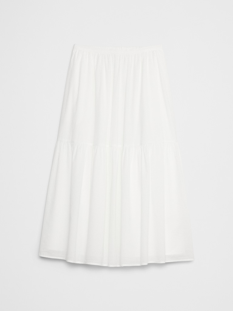 Voile Tiered Midi Skirt