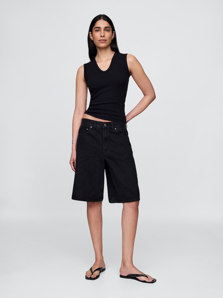 Sheer Modern Rib Tank Top