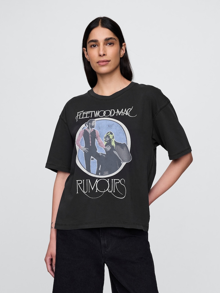 Heavyweight Fleetwood Mac Graphic Crop T-Shirt