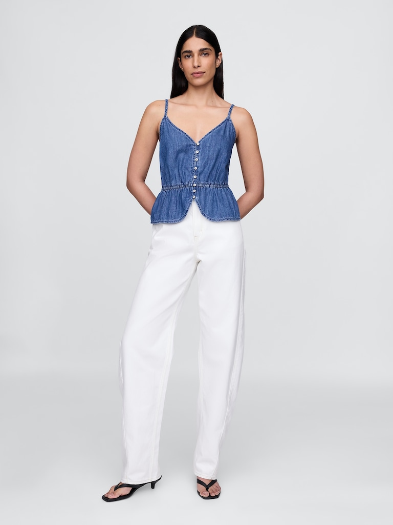 Denim Peplum Cami