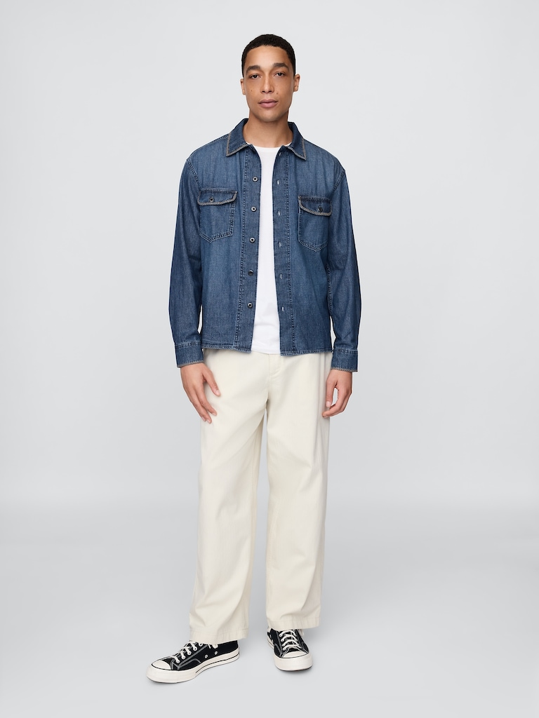 Embroidered Denim Shirt